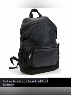 COOKIES SATIN SMELL PROOF BACKPACK BLACK - LUXE- Large Backpack